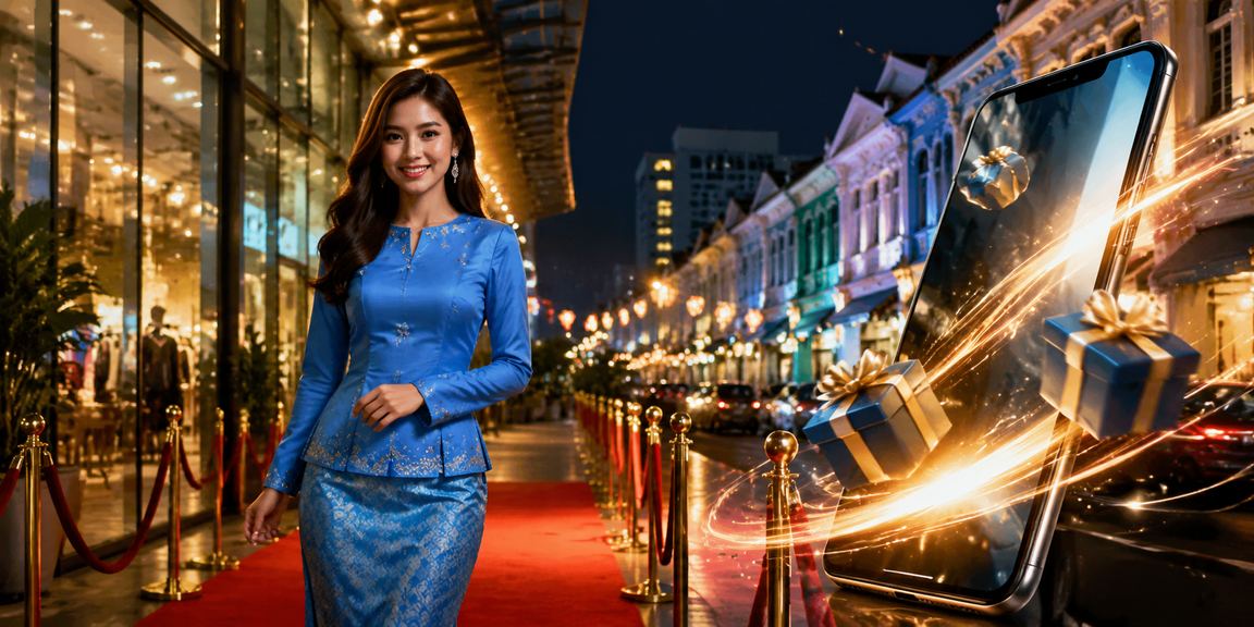 Pengguna Penang dalam pakaian baju kurung membuat deposit MYR di platform 302 Malaysia